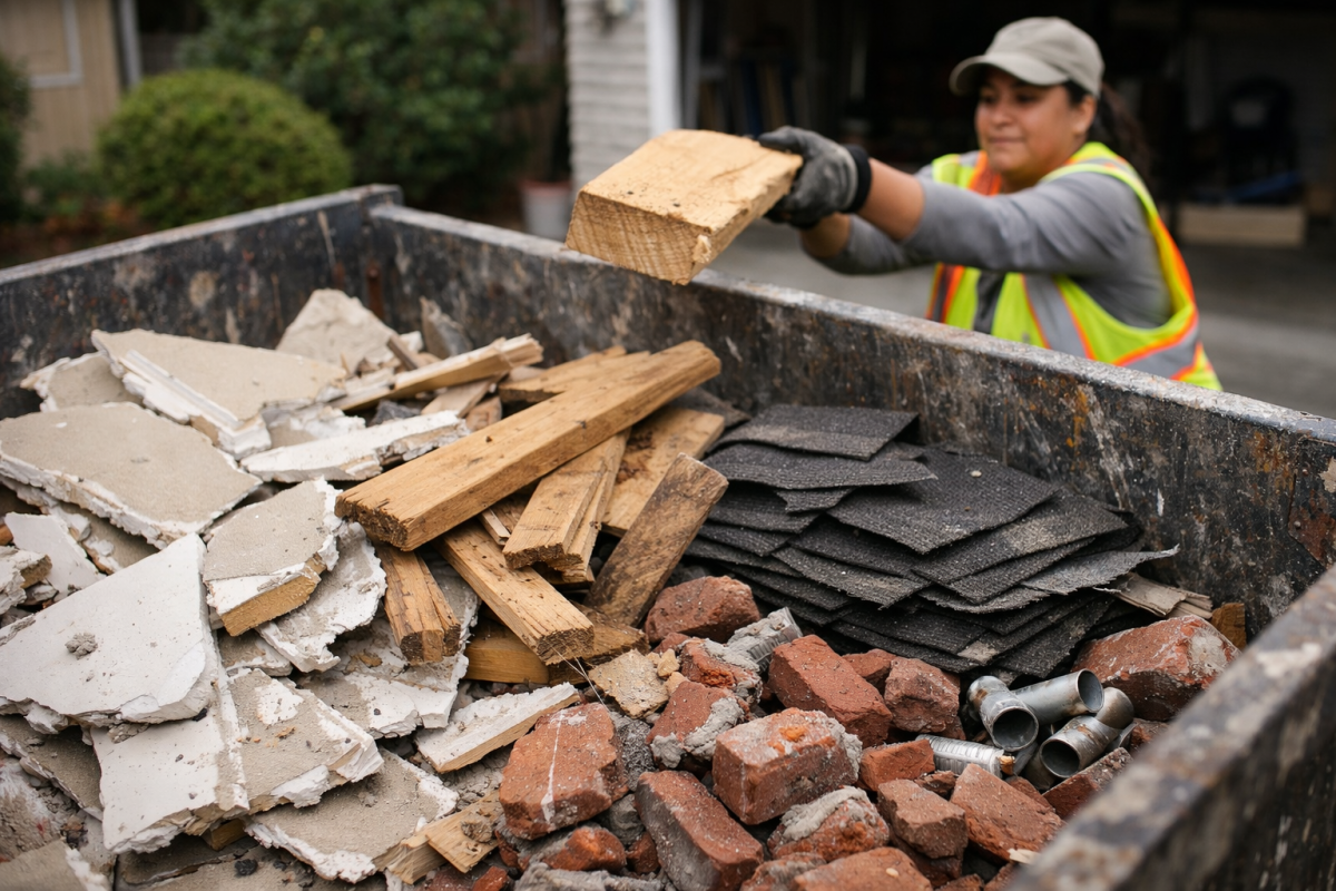 Allowed construction materials in Sonoma County dumpsters for property cleanouts