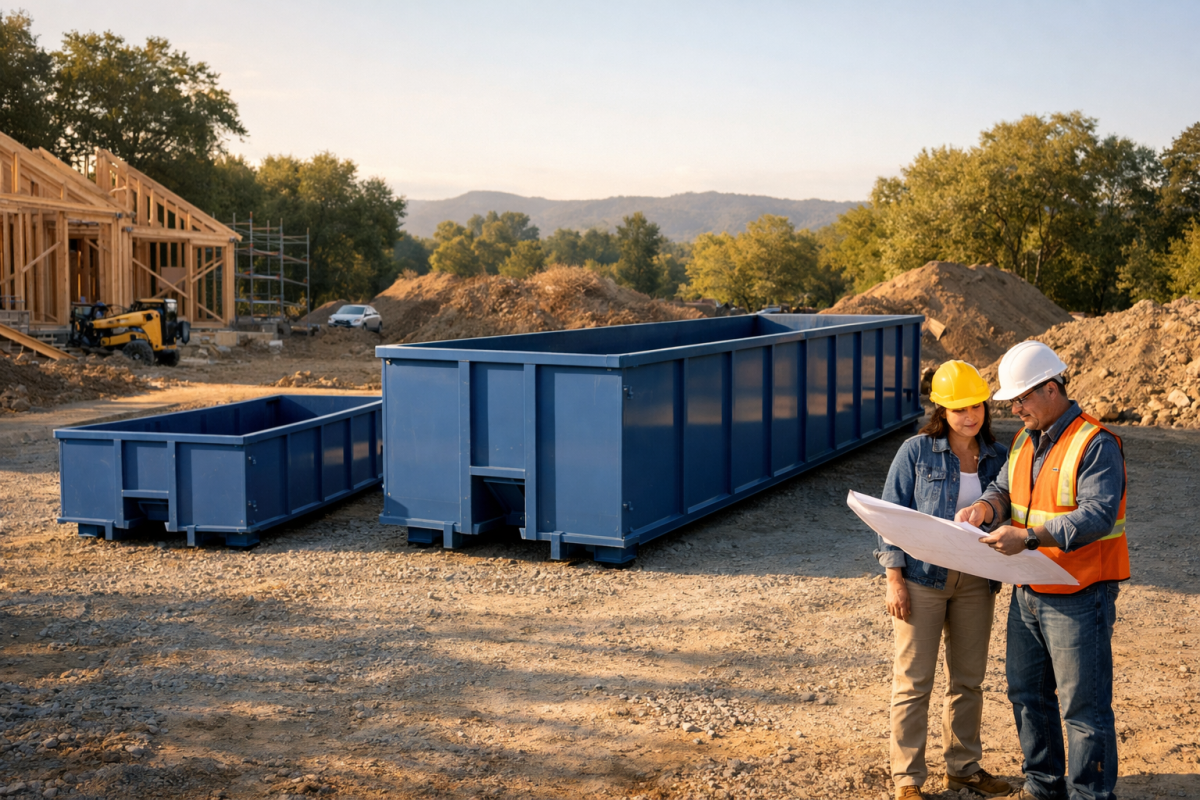 Roll Off vs Standard Dumpster Rentals FAQ Roll off dumpster rental vs standard dumpster for construction debris in Santa Rosa
